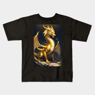 Beautiful Golden dragon Kids T-Shirt